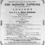 13.3.1851 - Konzertplakat eines Konzertes mit Robert und Clara Schumann