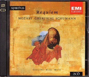 1996 - Wiederveröffentlichung 1996 EMI 5 65830 2 2 CD © 1983 Schumann: Requiem op. 148 Mozart: Requiem KV 626 Cherubini: Requiem Donath . Soffel . Gedda . Fischer-Dieskau . Ludwig . Tear . Lloyd Städtischer Musikverein zu Düsseldorf . Philharmonia Chorus London Düsseldorfer Symphoniker . Philharmonia Orchestra Bernhard Klee . Carlo Maria Giulini . Riccardo Muti