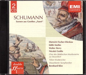 2002 - Wiederveröffentlichung 2002 EMI 5 75667 2 2 CD © 1981 Schumann: Szenen aus Goethes Faust Fischer-Dieskau . Mathis . Berry . Gedda . Daniels . Lövaas . Schwarz . Sharp . Gramatzki . Stamm Städtischer Musikverein zu Düsseldorf . Tölzer Knabenchor Düsseldorfer Symphoniker Bernhard Klee