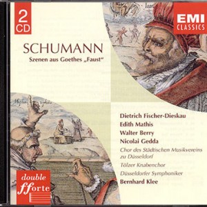 2002 - Wiederveröffentlichung 2002 EMI 5 75667 2 2 CD © 1981 Schumann: Szenen aus Goethes Faust Fischer-Dieskau . Mathis . Berry . Gedda . Daniels . Lövaas . Schwarz . Sharp . Gramatzki . Stamm Städtischer Musikverein zu Düsseldorf . Tölzer Knabenchor Düsseldorfer Symphoniker Bernhard Klee