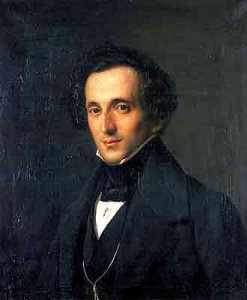 1834 - Felix Mendelssohn Bartholdy, Theodor Hildebrandt, Öl auf Leinwand, 59,5 x 52,5 cm (Berlin, Deutsches Historisches Museum)