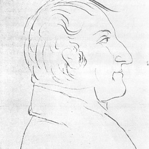 Burgmüller, Johann August Franz 1. Musikdirektor von 1818-1824 Federzeichnung von Petersen. Es handelt sich hierbei um die einzige bekannte Darstellung des Düsseldorfer Musikdirektors.