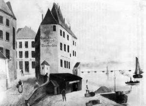 Das Haus Drachfels am Düsseldorfer Rheinufer Hier feierten die Freunde Norbert Burgmüller und der Dichter Grabbe ausgelassene Feste