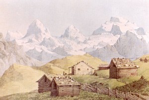 Felix Mendelssohn Bartholdy: Mürren im Lauterbrunnental mit Eiger, Mönch und Jungfrau (17.7.1847)