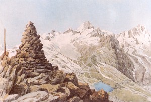 Felix Mendelssohn Bartholdy: Blick vom Großen Siedelhorn auf Finsteraarhorn und Schreckhorn (18.8.1847)