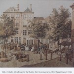 Aquarellierte Zeichnung von Felix Mendelssohn Bartholdy vom August 1836: Der Gemüsemarkt in Den Haag.