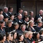 Der Chor des Städtischen Musikvereins zu Düsseldorf in der Düsseldorfer Tonhalle im Schumannjahr bei den "Szenen aus Goethes Faust" unter Bernhard Klee (c) Foto: Susanne Diesner