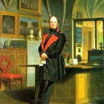 1848 - Friedrich Wilhelm IV, Preußenkönig. Wurde von den Düsseldorfern im revolutio- nären Klima auf der Kastanienalle mit Pferde- äpfeln beworfen, die dann "zur Buße" in Königs-Alle umgetauft wurde. Er war ein Gönner Mendelssohns.