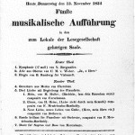 Konzertplakat des Vereins zur Beförderung der Tonkunst zum Konzert vom 13.11.1834 mit der UA der 1. Symphonie von Norbert Burgmüller.