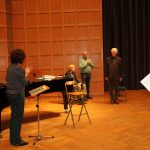 Marieddy Rossetto, Frau Kaufmann, Manfred Hill, Reinhard Kaufmann (v.l.n.r.) beim bewegenden Empfang im Hentrich-Saal der Tonhalle.