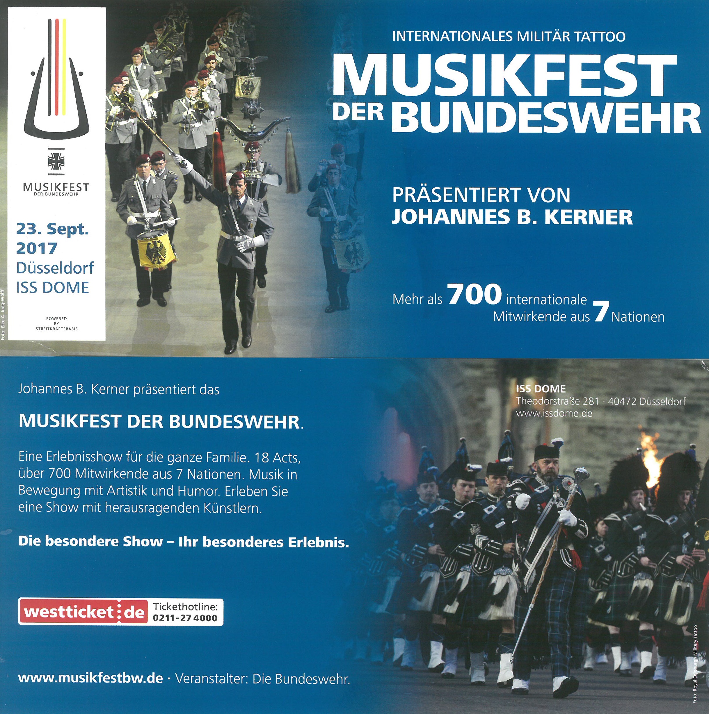 Musikfest der Bundeswehr Konzerte am 23.9.2017
