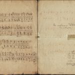 Felix Mendelssohn Bartholdy: "Drei vierstimmige Volkslieder" nach Heinrich Heine. Noten von Schreiberhand, Titelblatt und Widmung eigenhändig. Düsseldorf, 15. April 1834