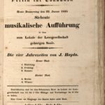 Konzertplakat des Vereins für Tonkunst vom 22. Januar 1835 zu einer "Musikalischen Aufführung im Lokale der Lesegesellschaft.