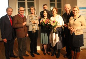 Eröffnung des 9. Tag der Archive im Hetjens-Museum Düsseldorf Familie Dr. Lohausen mit den Musikvereinsmitgliedern Georg Lauer, Udo Kasprowicz und den Künstlerinnen Rie Sakai und Carolina Rüegg.