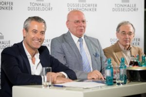 Pressekonferenz 200 Jahre Musikverein am 10.4.2018: Tonhallen-Intendant Michael Becker, Musikvereins-Vorsitzender Manfred Hill und Musikvereins-Medienreferent Georg Lauer © Tonhalle Düsseldorf / Susanne Diesner Fotografie(v.l.n.r.)