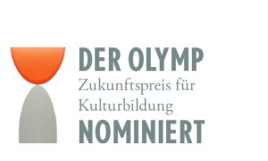 Das Logo für die nominierten zum Preis "Kinder zum Olymp", Preisverleihung am 10.7.2018 in Berlin durch den Herrn Bundespräsidenten Frank Walter Steinmeier und seine Gattin Elke Büdenbender.