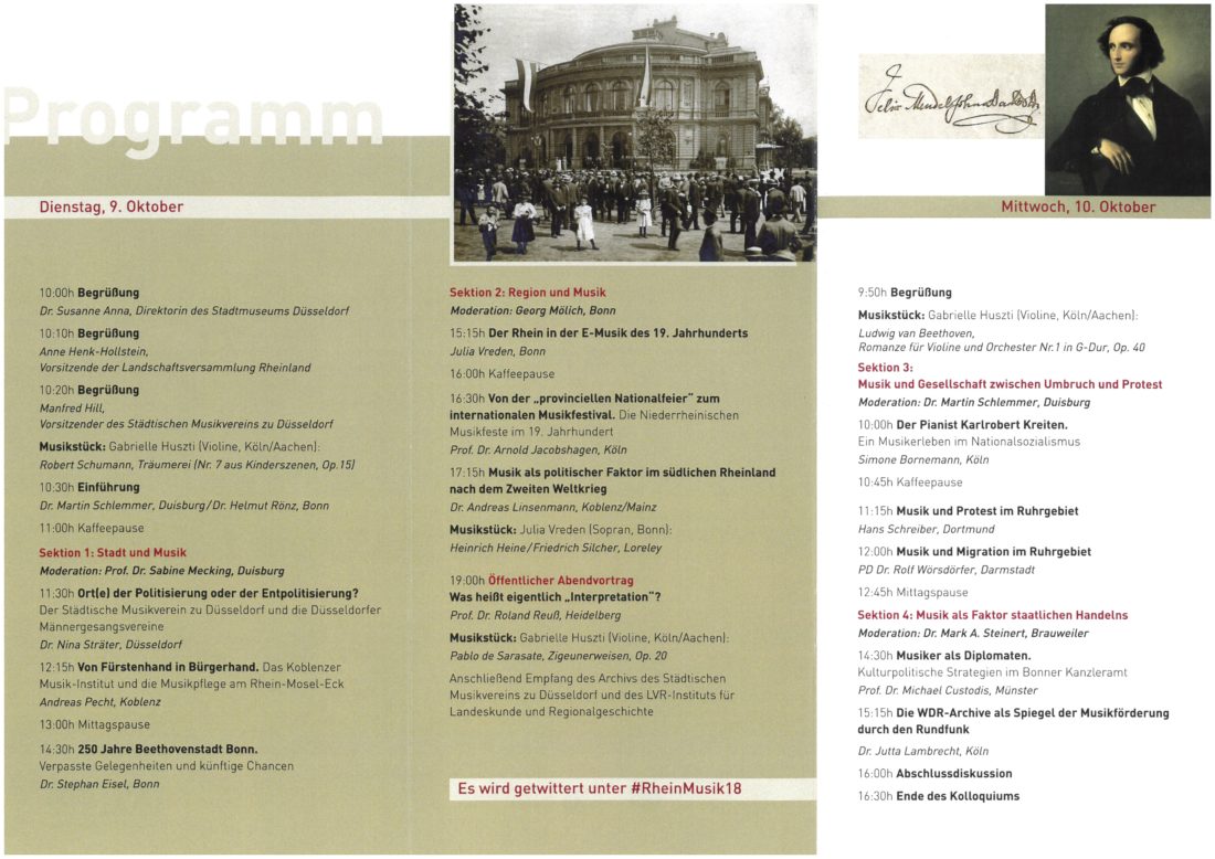 Programm des Symposiums am 9. und 10.10.2018 im Stadtmuseum Düsseldorf