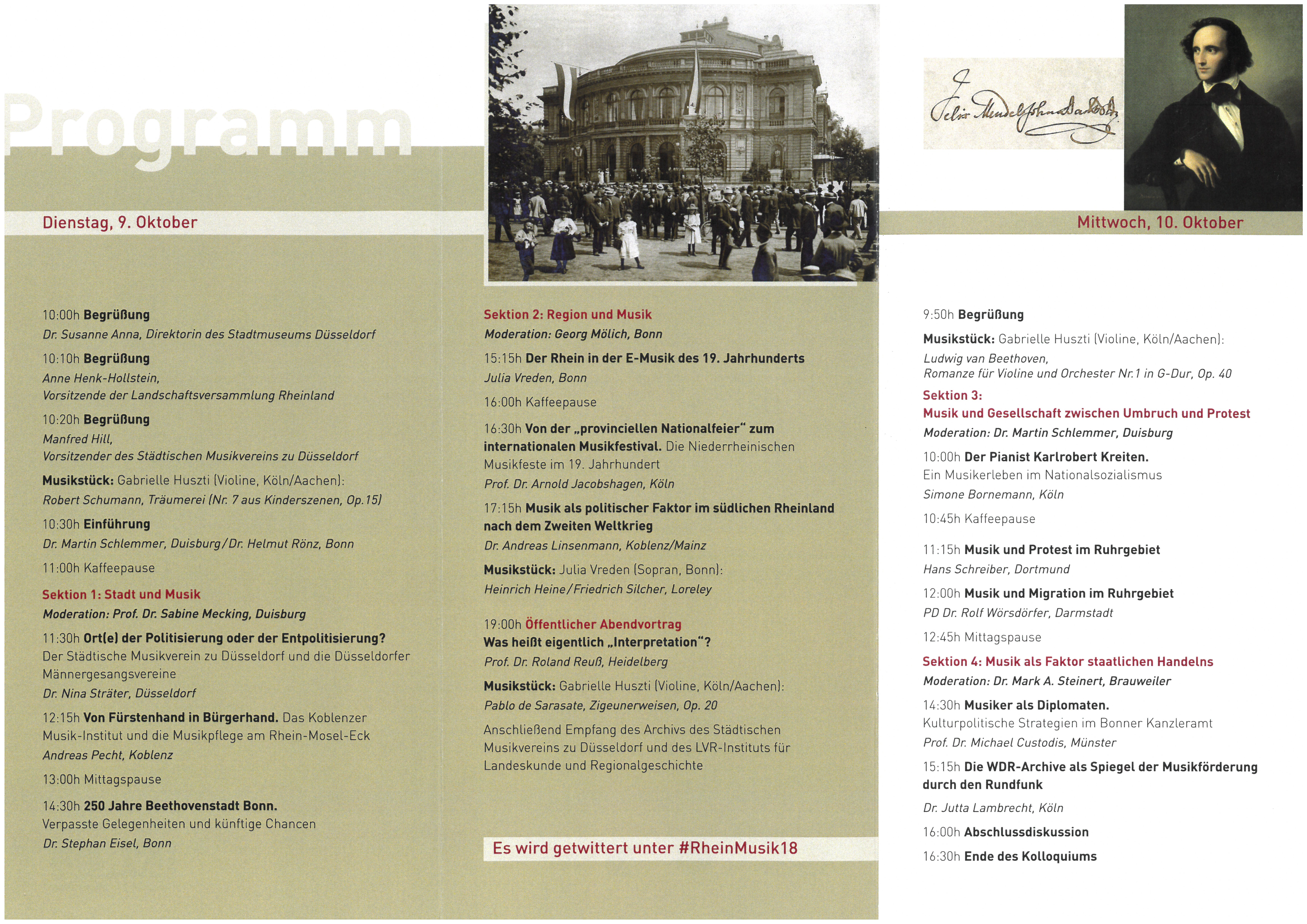 Programm des Symposiums am 9. und 10.10.2018 im Stadtmuseum Düsseldorf