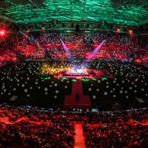 Weihnachtsstimmung in der Merkur-Arena zum Weihnachtssingen 2018 (Foto: RP-Foto Andreas Endermann)