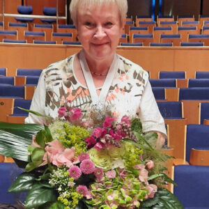 Angelika Liedhegener 2020 anlässlich der Ehrung zum Goldenen Chorjubiläum 2020 in der Tonhalle Düsseldorf