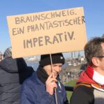 Demo-Teilnehmer des Musikvereins, ganz rechts Vorsitzender Stefan Schwartze