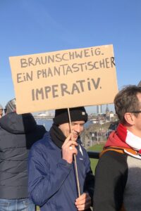 Demo-Teilnehmer des Musikvereins, ganz rechts Vorsitzender Stefan Schwartze