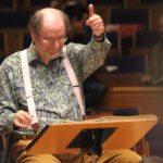 Sir Roger Norrington bei der Probenarbeit mit den Symphonikern und dem Musikverein im Mendelssohn-Saal der Tonhalle Düsseldorf (Foto: Georg Lauer/MV)