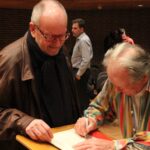 Karl-Heinz Luchs im Gespräch mit Sir Neville Marriner bei der Chorprobe in der Tonhalle Düsseldorf