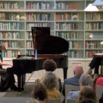 12.9.2025: Cătălina Butcaru und Claudia Hübbecker (v.l.) beim Konzert im Heinrich-Heine-Institut