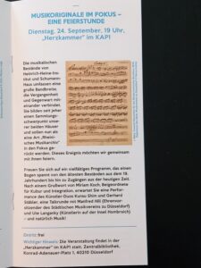 Musikoriginale im Fokus - Eine Feierstunde am 24.9.2025 in der "Herzkammer" des KAP1