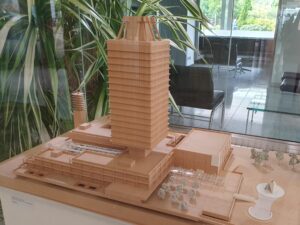 Das Modell des Gebäudes des Deutschlandfunkes in Köln. Eine besondere Architektur-Ikone des Brutalismus.