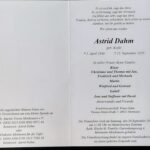 Todesanzeige für Astrid Dahm, die am 12.9.2026 verstarb